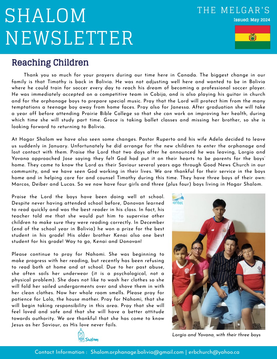 Prayer Letter - May 2024