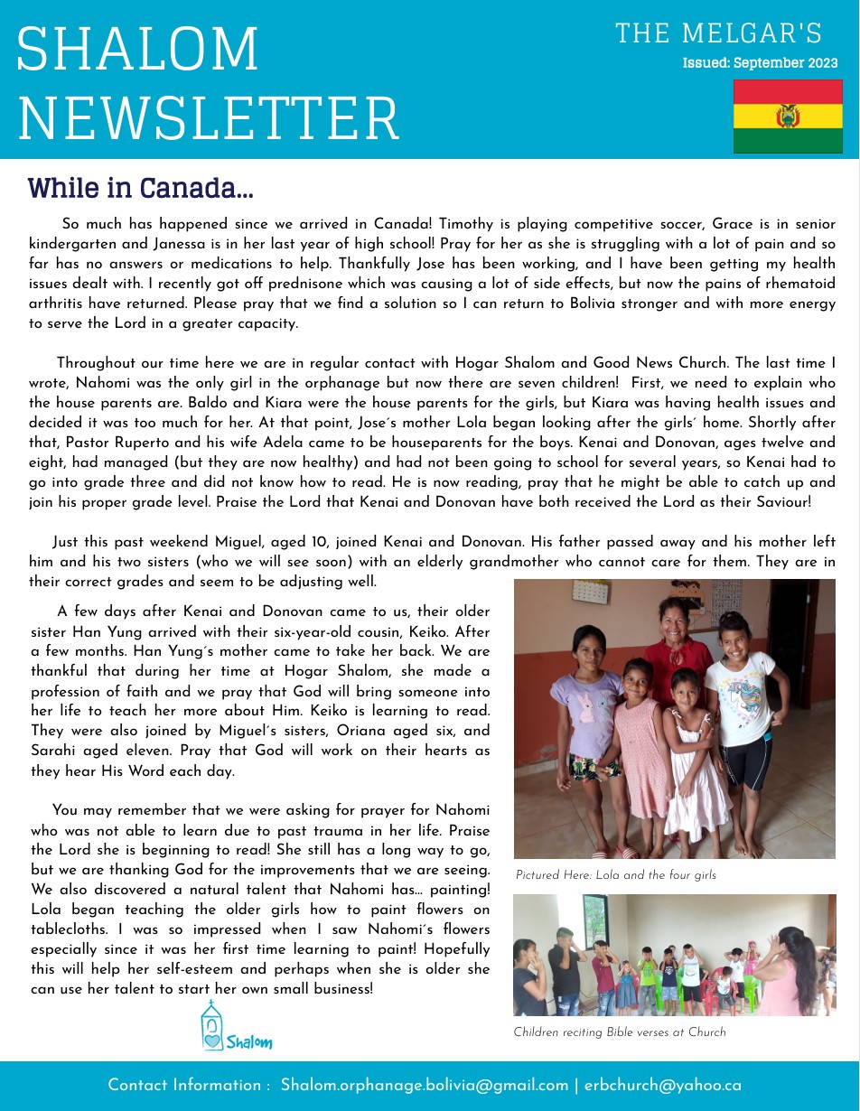 Prayer Letter - September 2023